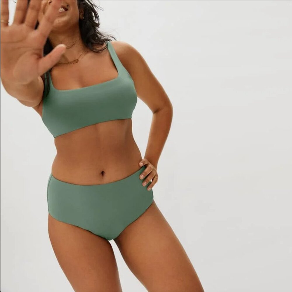 Everlane Sage Green Scoop Bikini Set